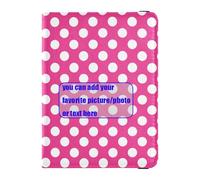 Porte-passeport en cuir rose à pois personnalisables, étui de protection pour vaccins, organiseur de documents, accessoires ultra fins, pois rose, 1 size