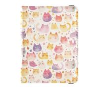 Porte-passeport en cuir style kawaii arc-en-ciel chat pudding pois famille voyage voyage sécurisé caché passeport livre titulaires pour femmes organisateur de voyage