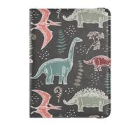 Porte-passeport en cuir ultra fin - Étui de protection pour vaccins en famille, vacances, documents, accessoires de voyage rétro dinosaure, multicolore, 1 size, Décontracté