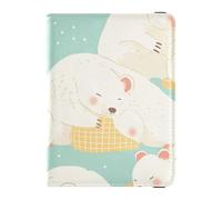 Porte-passeport en cuir vert clair pour homme de voyage - Motif diable de Tasmanie endormi - Pour voyage - Organiseur de documents de voyage - Portefeuille léger pour homme, Dessin animé endormi