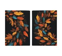 Porte-passeport en cuir vert en parachute pour voyage d'affaires, cadeau de voyage, Couronne de feuilles de Thanksgiving, 20.3x13.8cm