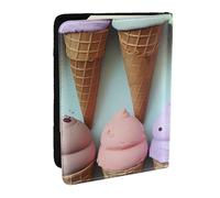 Porte-passeport en forme de cônes de crème glacée pour voyage, étui portefeuille RFID en cuir synthétique pour passeport et carte de passeport mignon pour homme et femme