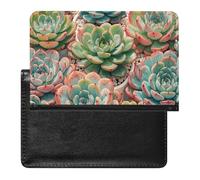 Porte-passeport et carte de vaccin - Aquarelle - Fleur succulente - Étui de passeport - Couverture de passeport - Protège-passeport - Portefeuille de voyage international - Aquarelle succulente, Fleur