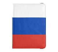 Porte-passeport et carte de vaccin en cuir avec drapeau de la Russie - Pour homme et femme - Étanche