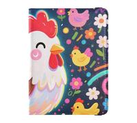 Porte-passeport et carte de vaccin en cuir avec fente pour carte de vaccination, porte-passeport avec fente pour carte de vaccin pour homme et femme, étanche, Art des fleurs de poulet, 1 size, Moderne