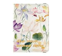 Porte-passeport et carte de vaccin en cuir personnalisé Combo Bangladesh Water Lily Beauty Flowers personnalisé Passeport Portefeuille Badge ID Vaccin Card Holder Wallet Ultra Slim, Bangladesh Water