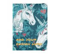 Porte-passeport et carte de vaccin en cuir personnalisé Combo Cartoon Mignon licorne blanche personnalisée documents de voyage organisateur protecteur mignon passeport livre ultra mince, Licornes