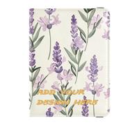 Porte-passeport et carte de vaccin en cuir personnalisé Combo romantique lavande floral porte-carte personnelle étui passeport badge ID vaccin porte-cartes portefeuille imperméable romantique lavande