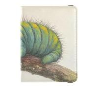 Porte-passeport et carte de vaccin en cuir pour passeport et documents de voyage, porte-passeport pour homme et femme, étanche, Impression d'art vert chenille, 1 size, Moderne