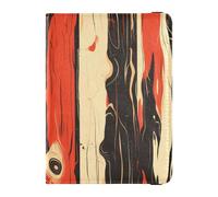 Porte-passeport et carte de vaccin en cuir rouge à rayures d'arbre personnalisables, étui pour carte de vaccin, organiseur de documents, accessoires étanches, Motif rayures Rouge, 1 size