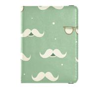 Porte-passeport et carte de vaccin en cuir vert avec motif barbe amusante pour la fête des pères, Happy Father's Day Funny Beard Green, 1 size