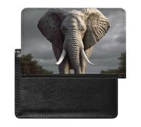 Porte-passeport et carte de vaccin - Étui de passeport - Étui de passeport - Étui de passeport - Étui de protection pour passeport - Portefeuille de voyage international - Un éléphant - 14 x 9 x 1 cm,