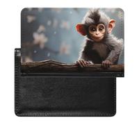 Porte-passeport et carte de vaccin - Étui de passeport - Étui de passeport - Étui de protection pour passeport - Portefeuille de voyage international - Singe mignon - 14 x 9 x 1 cm, Joli singe, 5.8 ×