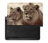 Porte-passeport et carte de vaccin Lion africain et lionne Étui de passeport Étui de passeport Housse de passeport Protège-passeport Portefeuille Voyage international Lion et Lionne africain, Lion