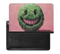 Porte-passeport et carte de vaccin - Motif smiley vert - 5,8 × 3,9 ×, Visage smiley vert, 5.8 × 3.9 × 0.4 inches, Classique