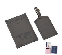 Porte-Passeport Et Étiquette De Bagage Set Cuir PU Café | Cuir PU à effet changeant protège vos documents de voyage parfait pour les déplacements à l’étranger et en guise de cadeau