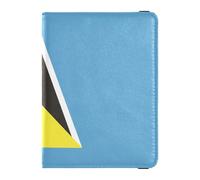 Porte-passeport et porte-carte de vaccin en cuir avec drapeau Sainte-Lucie - Étanche - Pour homme et femme