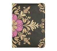 Porte-passeport européen doré vintage en cuir décoratif mignon pour documents de voyage organisateur protecteur passeport de voyage portefeuille ultra fin, Fleurs vintage dorées européennes, 1 size