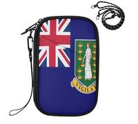 Porte-passeport familial pour voyage drapeau des îles Vierges britanniques | Organiseur de documents de voyage léger avec fente pour carte de vaccination pour femme
