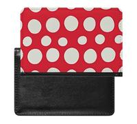 Porte-passeport fin à pois rouges et blancs avec blocage RFID et emplacements pour cartes de crédit pour femme/homme