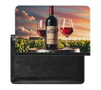 Porte-passeport fin en bois pour bouteille de vin avec blocage RFID et emplacements pour cartes de crédit pour femme/homme