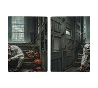 Porte-passeport Halloween sur le thème de l'horreur - Ultra fin - En cuir synthétique - Organiseur de documents de voyage compact de qualité supérieure - Housse de protection pour passeport