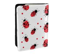 Porte-passeport imprimé coccinelle à pois rouges, étui de voyage en cuir PU pour homme et femme, 16,5 cm, Noir , Taille unique