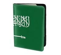 Porte-passeport imprimé drapeau de l'Arabie saoudite, essentiels de voyage, cartes et passeport, porte-monnaie antivol dimensionné pour s'adapter à tous les passeports standard
