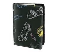 Porte-passeport imprimé graffiti skateboard, essentiels de voyage, carte et passeport, porte-monnaie antivol dimensionné pour s'adapter à tous les passeports standard