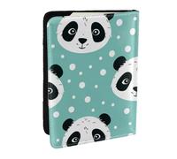 Porte-passeport imprimé panda à pois blancs, étui de voyage en cuir PU pour homme et femme, 16,5 cm, Noir , Taille unique