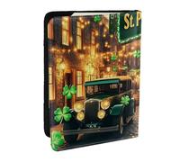 Porte-passeport imprimé pour la Saint-Patrick, étui de voyage en cuir synthétique pour homme et femme, 16,5 cm, Noir , Taille unique