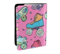 Porte-passeport imprimé toutes sortes de patins en cuir PU pour homme et femme, 16,5 cm, Noir , Taille unique