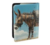 Porte-passeport mécanique imprimé âne, étui de voyage en cuir PU pour homme et femme, 16,5 cm