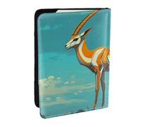 Porte-passeport mécanique imprimé cerf sur la haute montagne, étui de voyage en cuir synthétique pour homme et femme, 16,5 cm