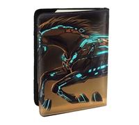 Porte-passeport mécanique imprimé cheval au galop - En cuir synthétique - Pour homme et femme - 16,5 cm