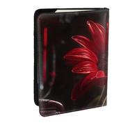 Porte-passeport mécanique imprimé fleurs rouges, étui de voyage en cuir PU pour homme et femme, 16,5 cm