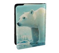 Porte-passeport mécanique imprimé ours polaire, étui de voyage en cuir PU pour homme et femme, 16,5 cm