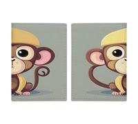 Porte-passeport mignon singe ultra fin en cuir PU organisateur de documents de voyage compact de qualité supérieure international US passeport housse de protection pour homme et femme