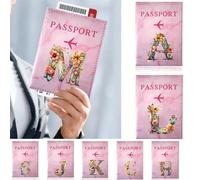Porte-passeport mode personnalisé pour dames et filles - Portefeuille en cuir PU junior, avec 26 lettres et imprimés floraux, étui de voyage à la mode, choix de cadeau unique, rehaussez votre style de