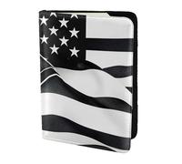 Porte-passeport noir et blanc avec impression drapeau américain, essentiels de voyage, cartes et passeport, taille adaptée à tous les passeports standard