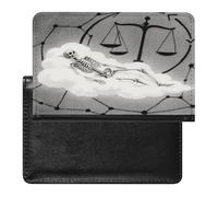 Porte-passeport noir et blanc avec motif de constellation romantique pour documents de voyage, porte-cartes de crédit, poche frontale minimaliste, portefeuille tendance pour passeport, étui fin à deux