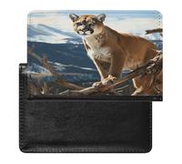 Porte-passeport Panther Mountain Lion en polyuréthane imperméable pour passeport de voyage pour homme et femme