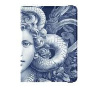 Porte-passeport personnalisable en cuir bleu et blanc pour documents de voyage, porte-badge, carte de vaccin, portefeuille léger, bleu/blanc, 1 size