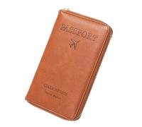 Porte-passeport, portefeuille de voyage, organiseur léger avec fermeture éclair lisse de 19,1 cm, pochette antivol pour femmes, hommes, adultes, , trajets, shopping, vacances, randonnée