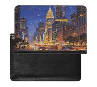 Porte-passeport pour documents de voyage en cuir PU avec poche frontale minimaliste et portefeuille à deux volets