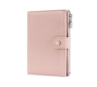 Porte-passeport pour femme, portefeuille de passeport en cuir véritable avec blocage RFID pour homme et femme, portefeuille de voyage compact avec poche zippée pour pièces de monnaie et fentes SIM