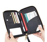 Porte-passeport Pour Les Voyages | Porte-livres De Passeport PU En Cuir Multi-cartes À Cartes | Portefeuille De Stockage De Billets De Document Étanche | Portable | Matériau Fort | 19x11x2,5 Cm | Pour