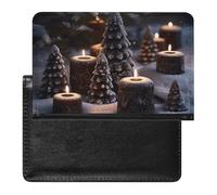 Porte-passeport pour passeport de voyage pour homme et femme avec blocage RFID, accessoire de voyage, Il y a de la neige sur la bougie, Taille unique