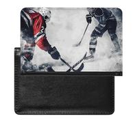 Porte-passeport pour passeport de voyage pour homme et femme avec blocage RFID, chapeau de cowboy noir, bottes occidentales, accessoires de voyage, Art de hockey sur glace, Taille unique