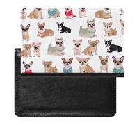 Porte-passeport pour passeport de voyage pour homme et femme avec blocage RFID, drapeau britannique, accessoires de voyage, Joli motif carlin chihuahua., Taille unique
